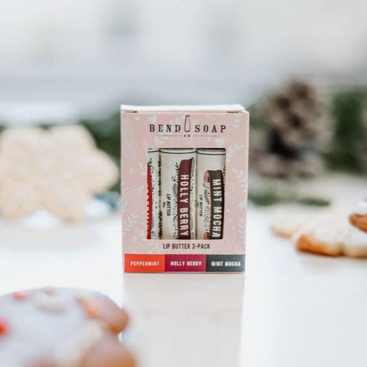 bend soap holiday lip butter trio